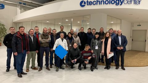 Delegation of Russian and Ukrainian clients visiting the Superfici Technology Center