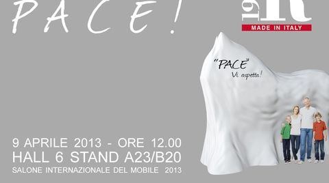 Unveiling Peace horse at Salone del mobile