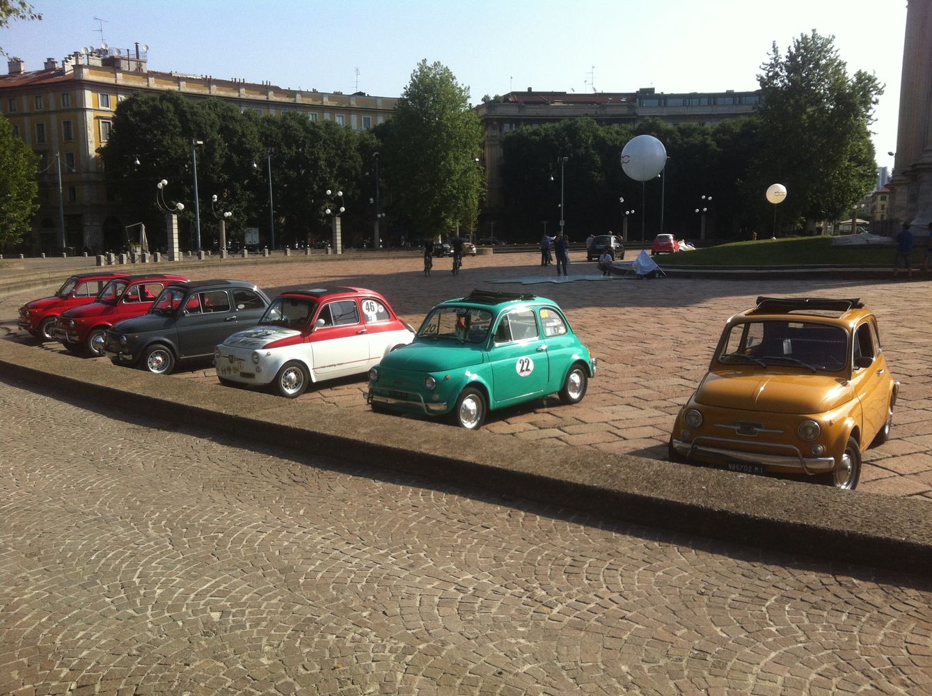 Kube I feel wood, most photographed Fiat 500 at the Birthday celebrations held at the splendid settings of the Parco Sempione in the heart of Milan.