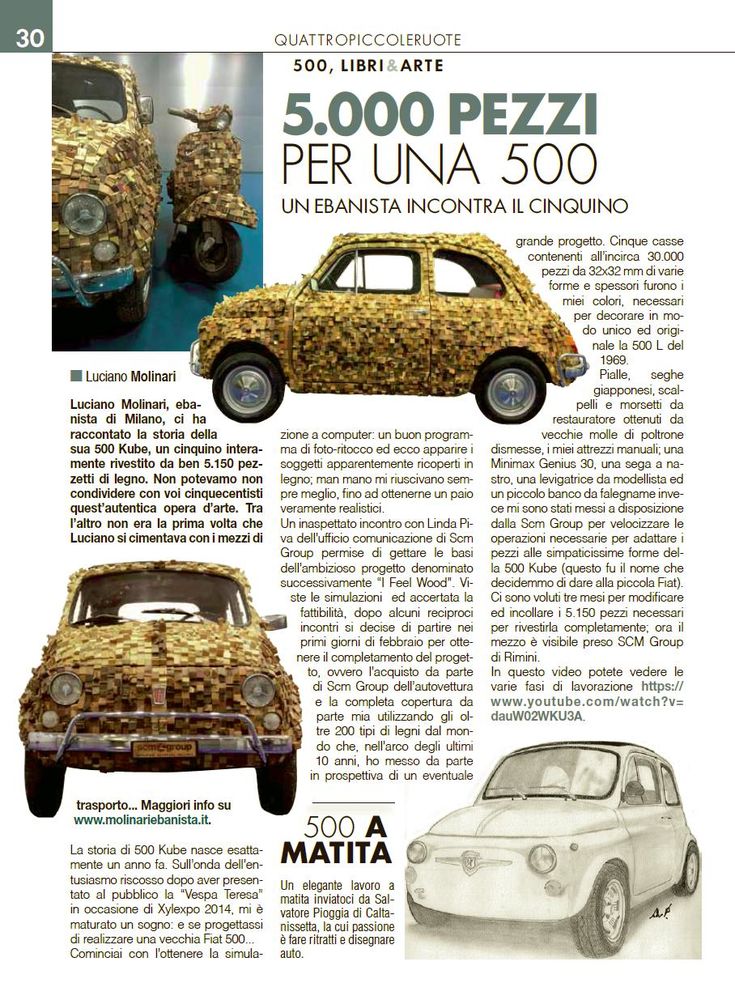 500Kube featured on the Italian magazine "4 Piccole Ruote"