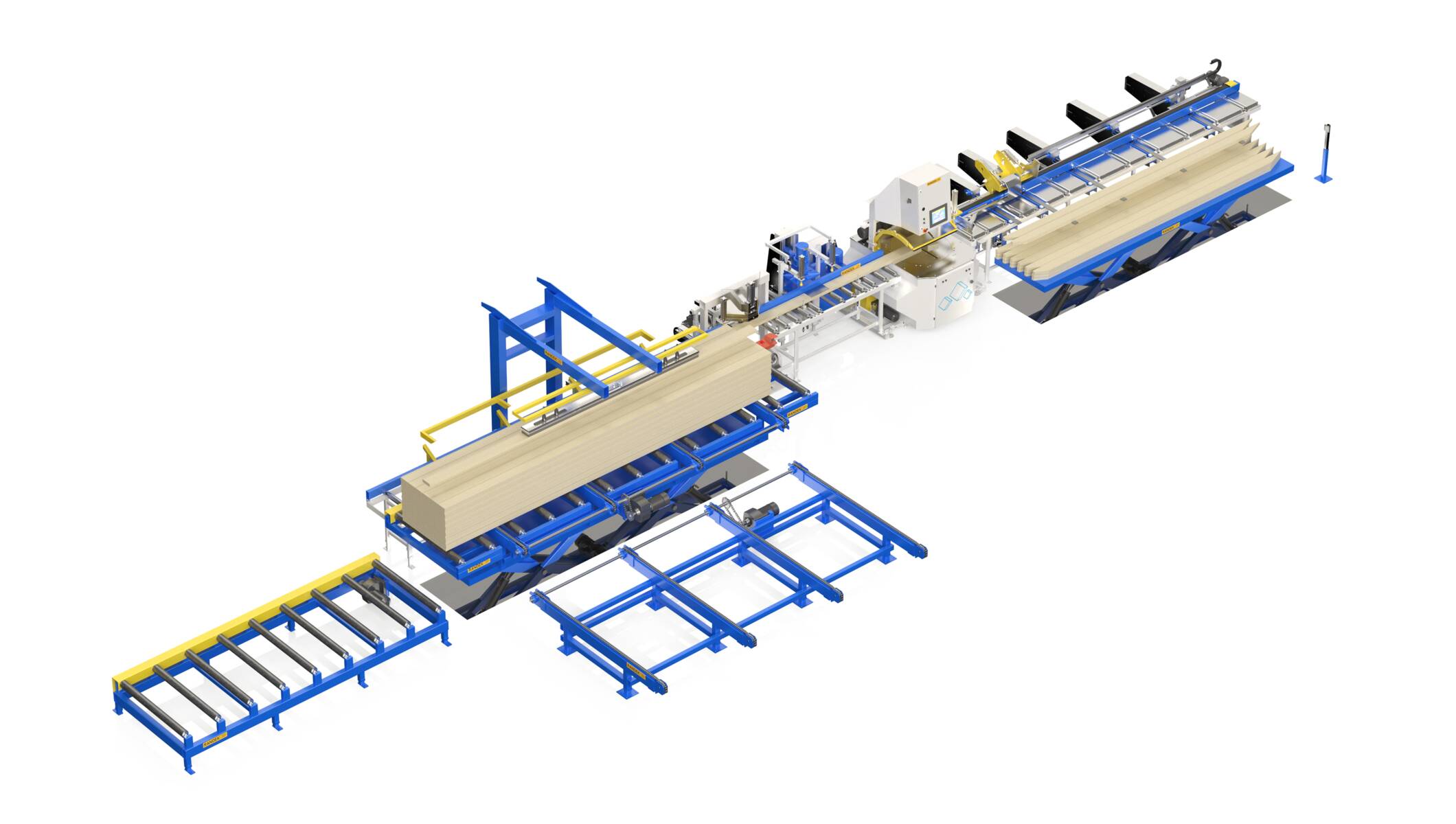 Systèmes pour la Charpente et la construction bois - Systèmes pour une production efficace de maisons préfabriquées - cut saw sp720