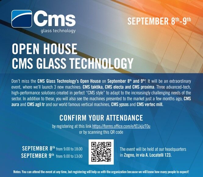 Non perdere l'Open House CMS Glass Technology !