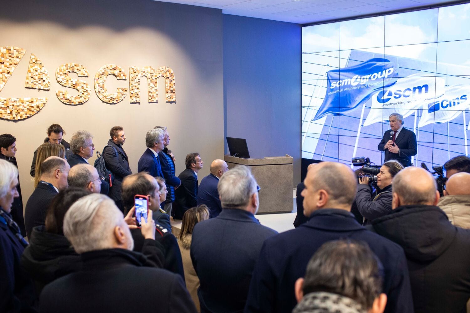 Visita in Scm Group del vicepremier Antonio Tajani