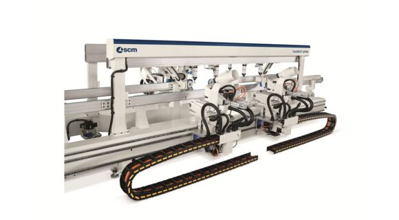 Centros de usinagem a fluxo para portas Routech Aries - SCM Group