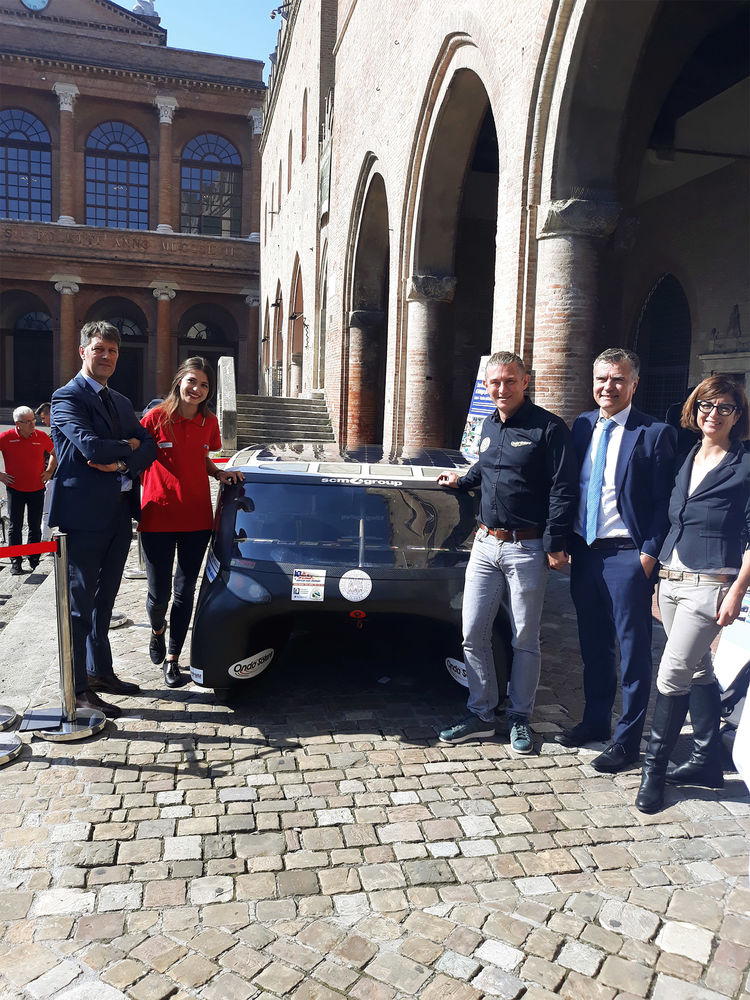 The solar powered car to arrive in Rimini