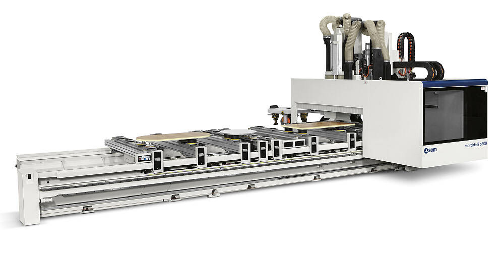 Centros de usinagem - CNC Centro de usinagem para furação, fresagem e colagem de bordo - morbidelli p800